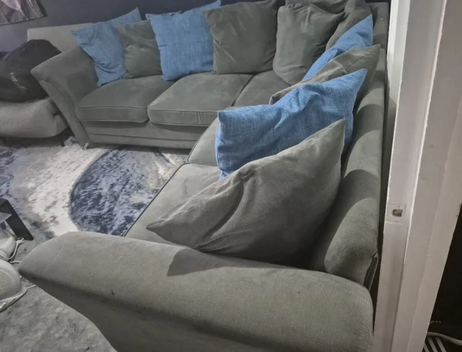Dury fabric corner sofa in gray