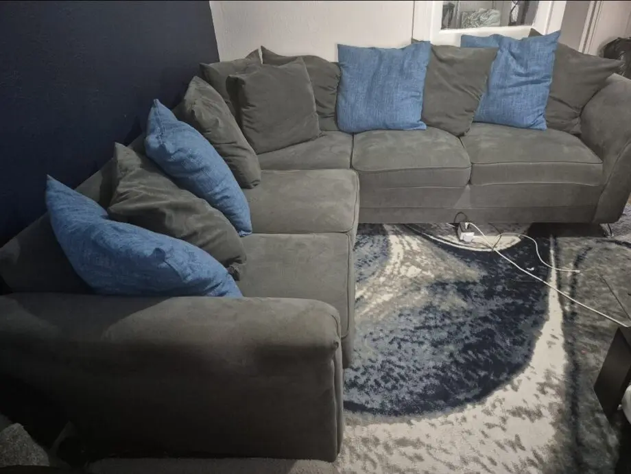 Dury fabric corner sofa in gray