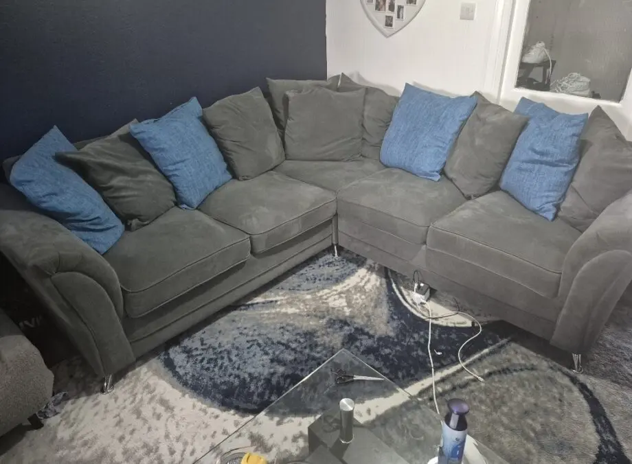 Dury fabric corner sofa in gray