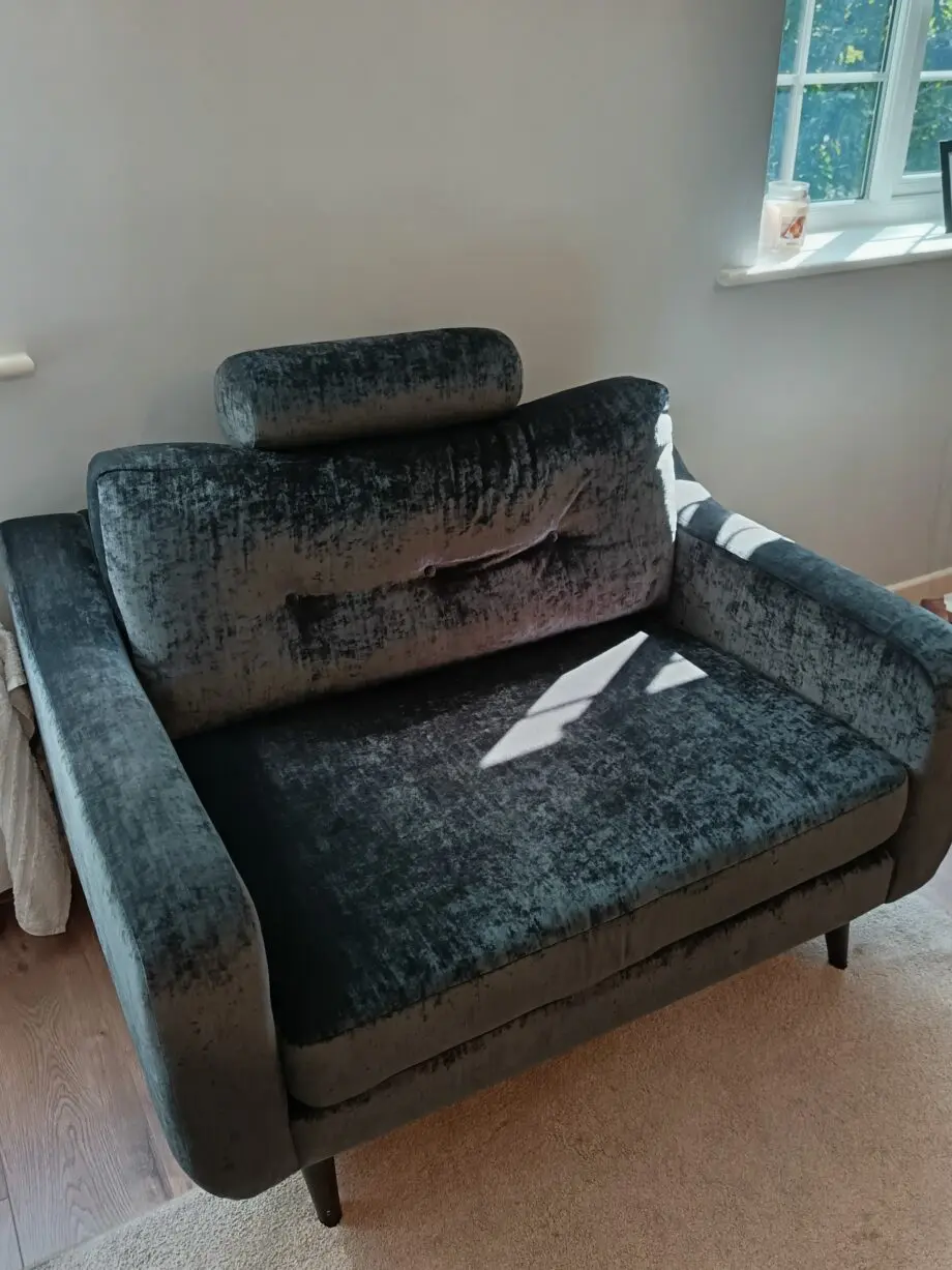 DFS 2-Seater Two Tone Black/Grey Sofa