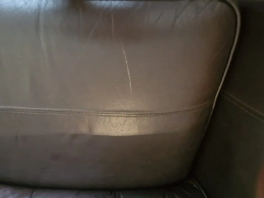DFS Brown Leather Sofa Bed