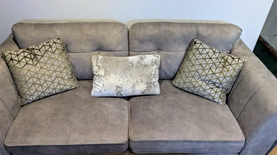 Furniture Village Silver sofa set with footstall