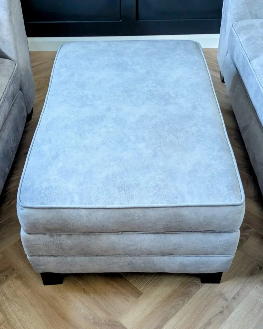 Furniture Village Silver sofa set with footstall