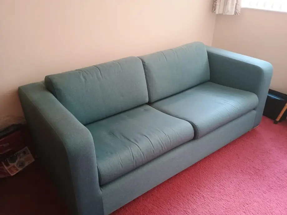 Turquoise blue Habitat double sofa bed