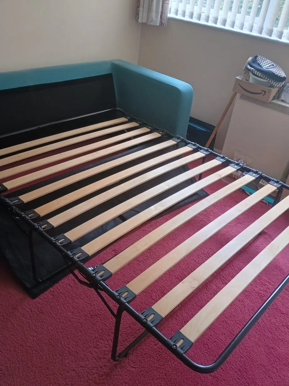 Turquoise blue Habitat double sofa bed