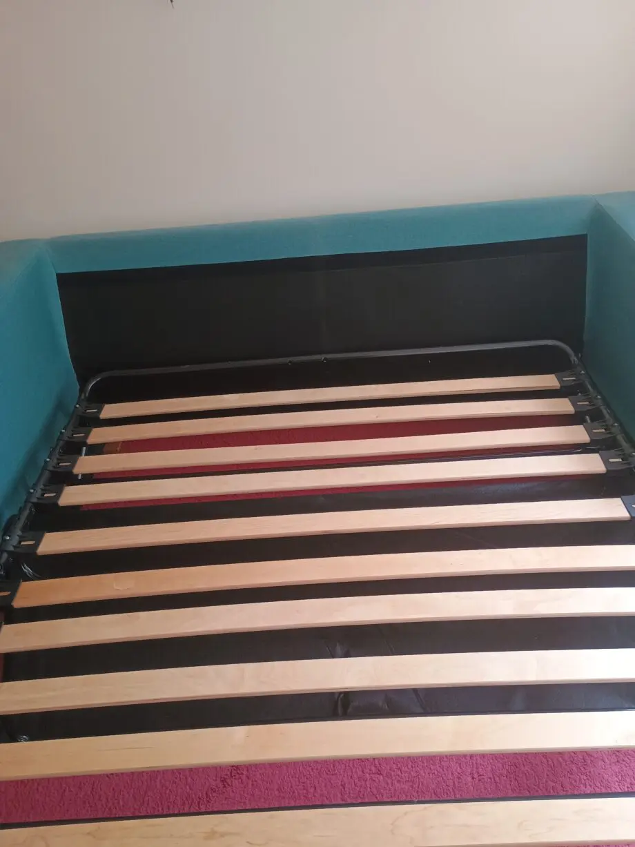 Turquoise blue Habitat double sofa bed