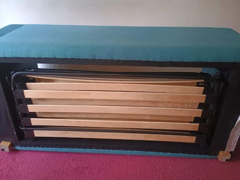 Turquoise blue Habitat double sofa bed