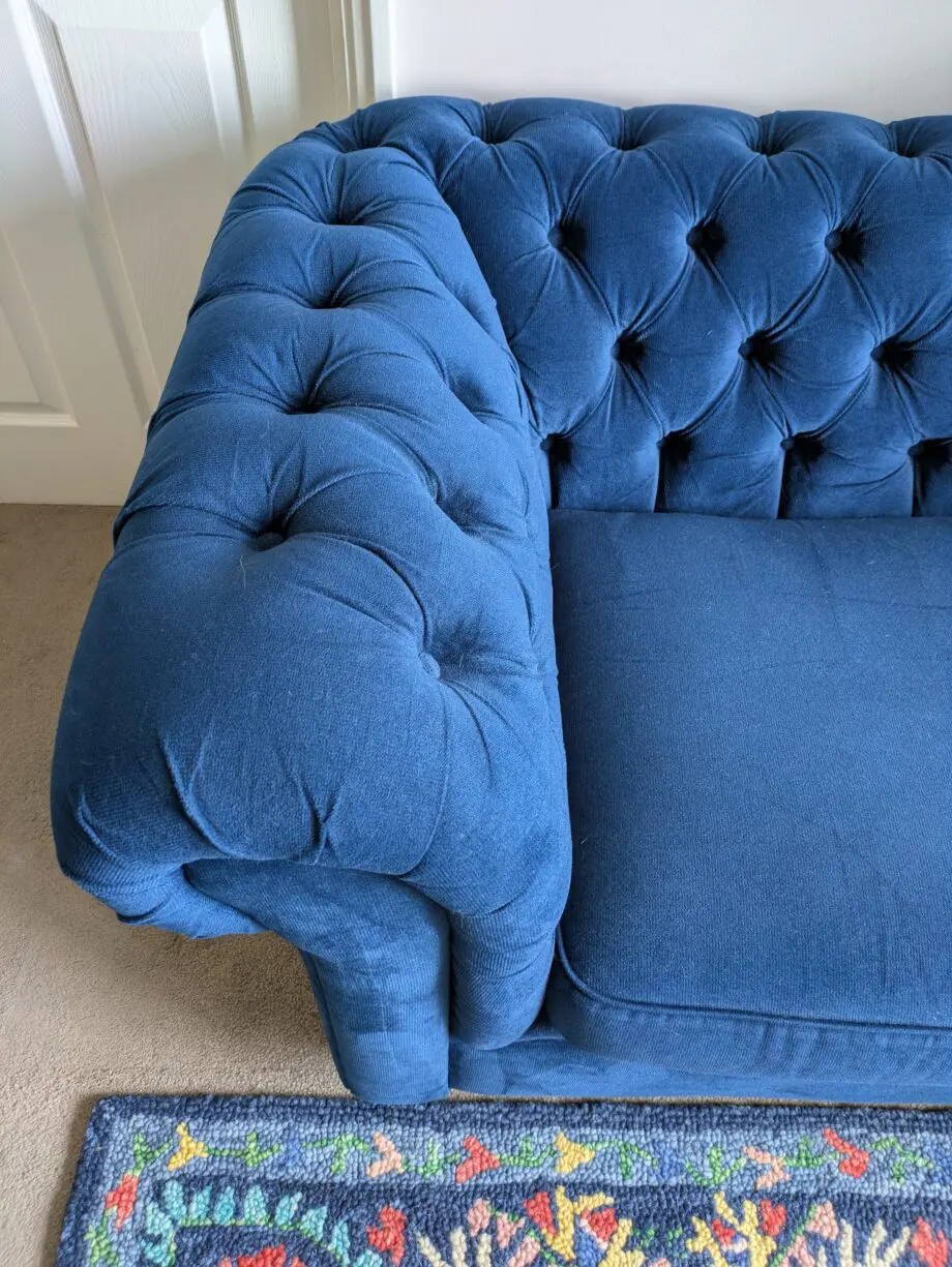 Blue Velvet Chesterfield Sofa