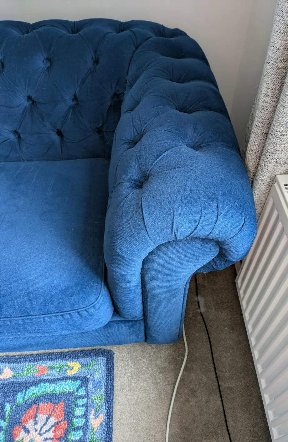 Blue Velvet Chesterfield Sofa