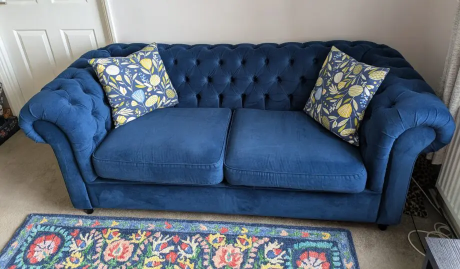 Blue Velvet Chesterfield Sofa