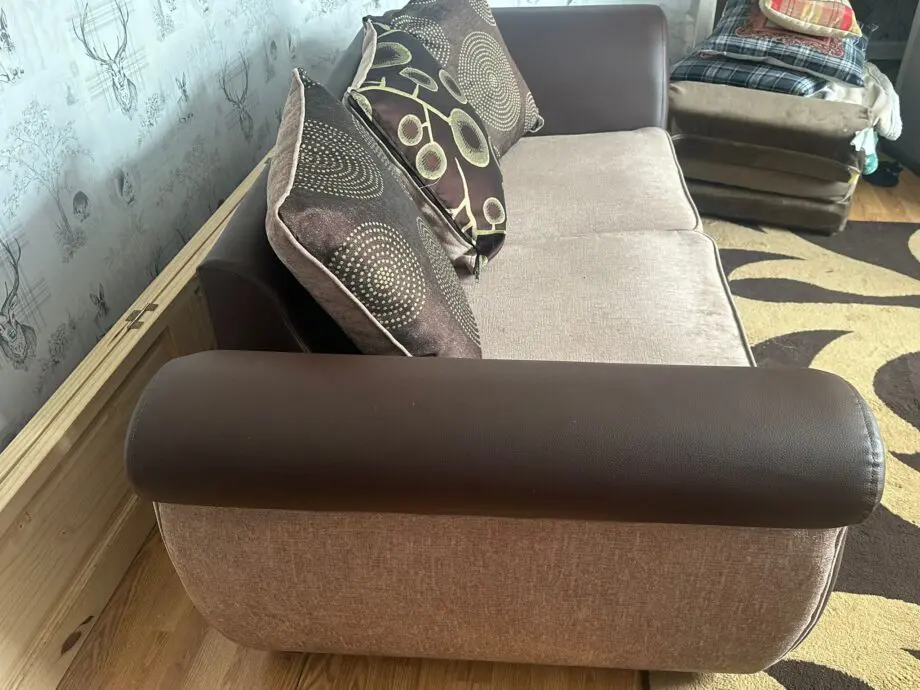 Brown/Beige Small 3 seater