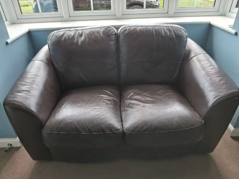 Brown leather sofas