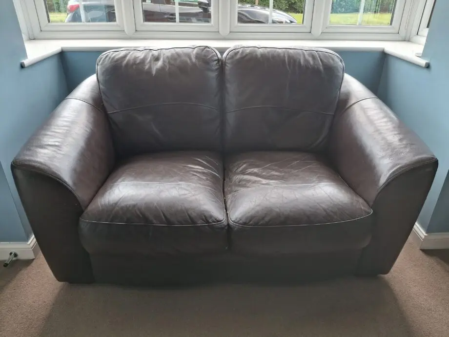 Brown leather sofas
