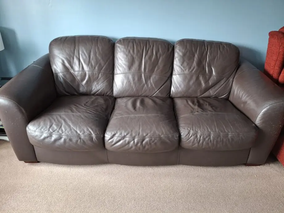 Brown leather sofas