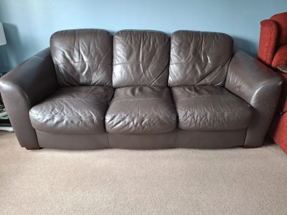 Brown leather sofas