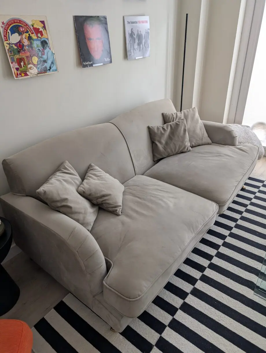 Green/Greige 3 Seater Sofa