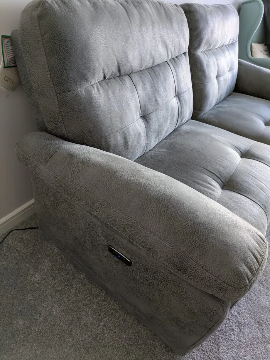 SCS PEPE Endurance 3 seater power recliner and 2 seater manual recliner in grey