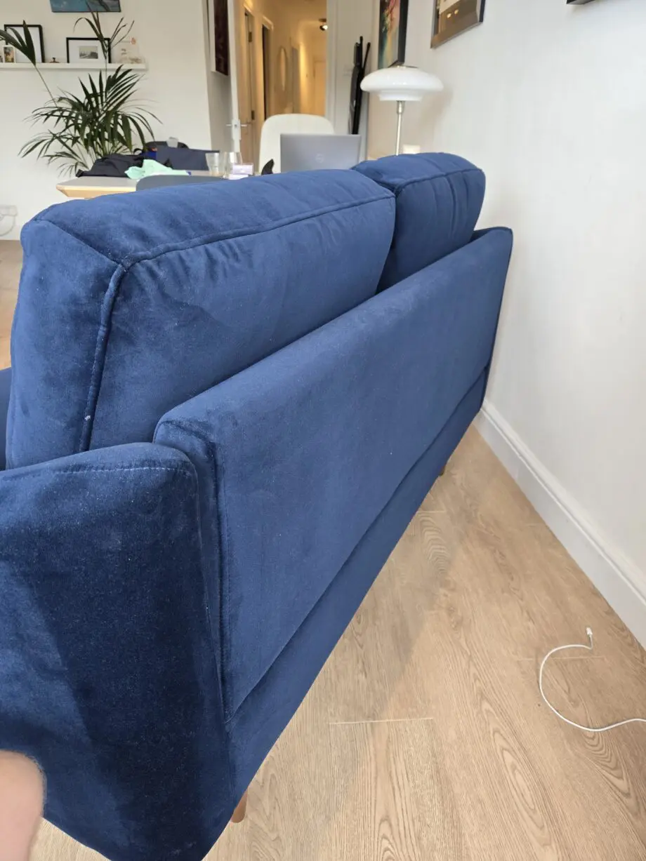 Snug Rebel 2 Seater Sofa Set Deep Blue Velvet. 2x Sofas With 1x Ottoman.