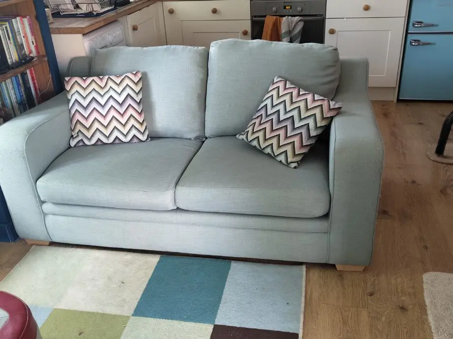 DFS turquoise blue double sofabed