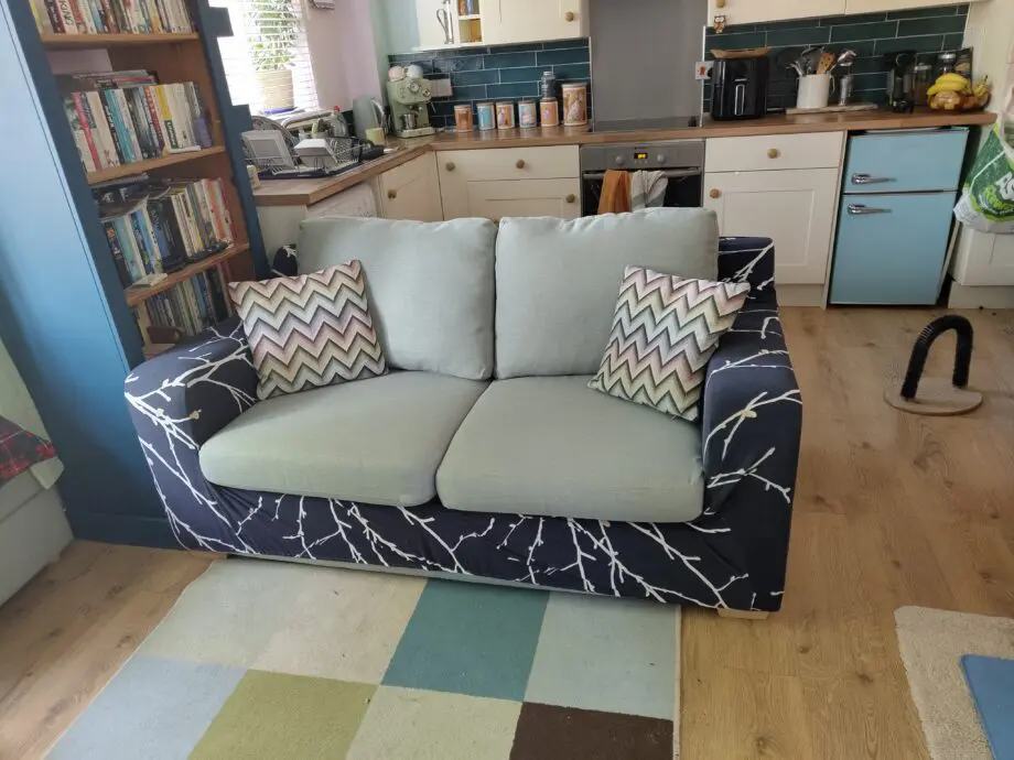 DFS turquoise blue double sofabed