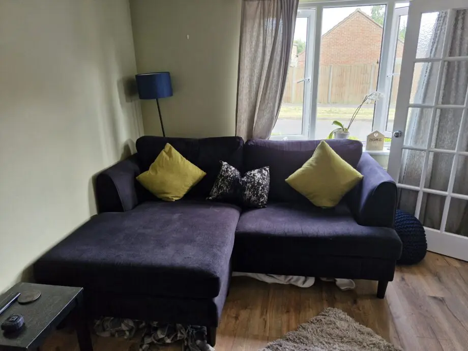 Fab furniture blue chaise sofa
