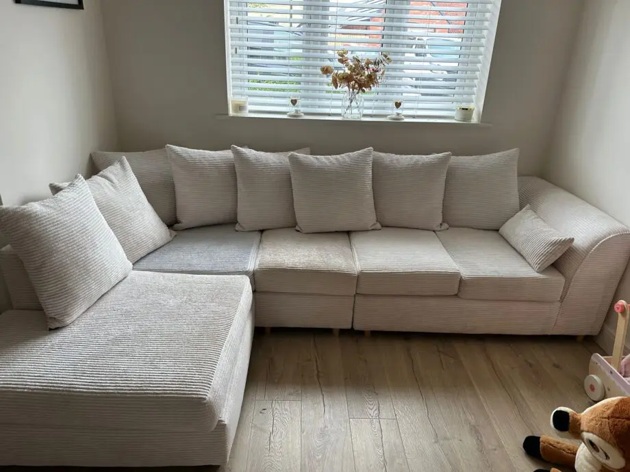 Beige corner sofa