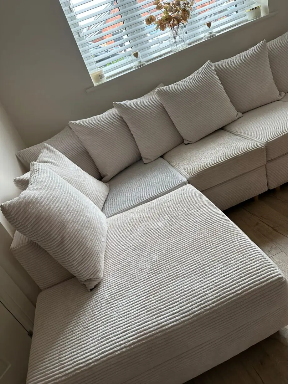 Beige corner sofa