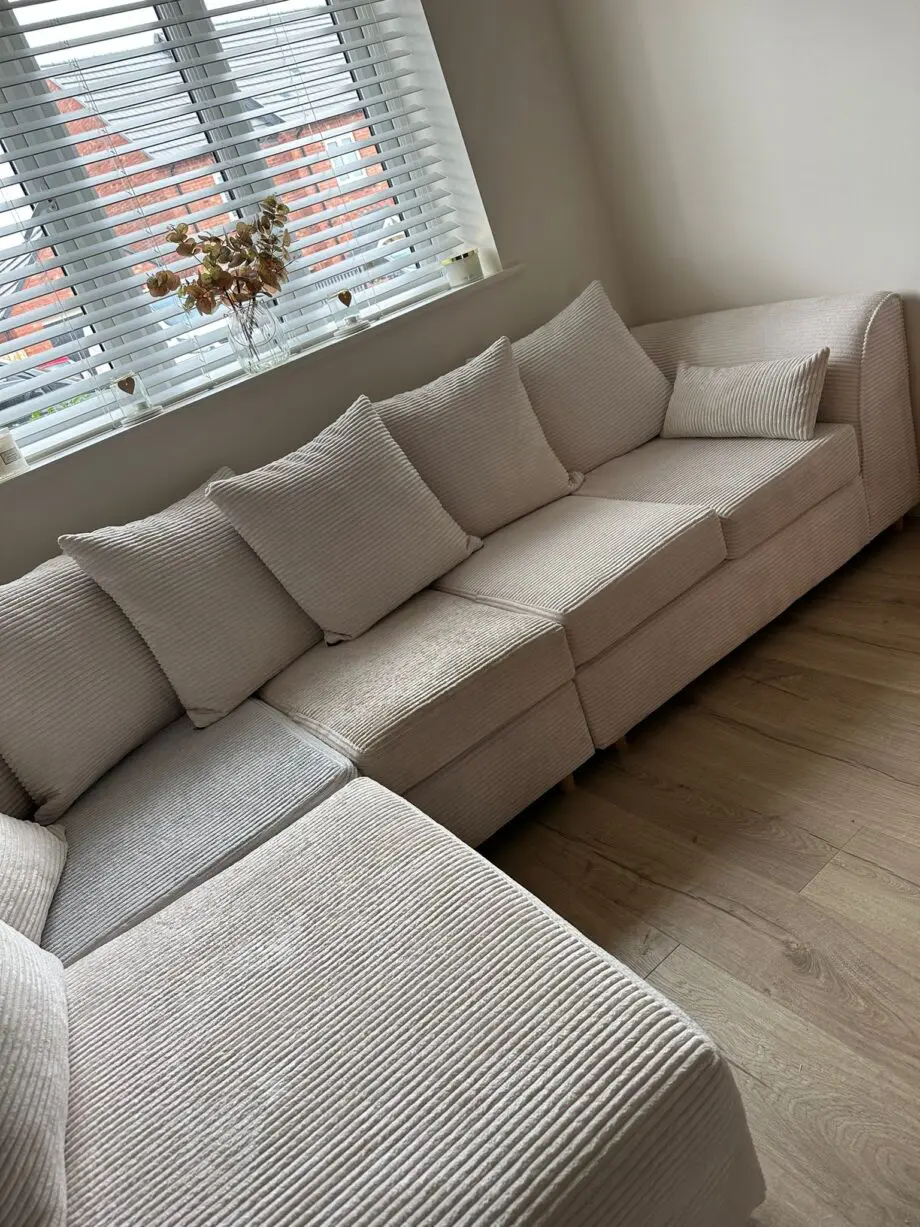 Beige corner sofa