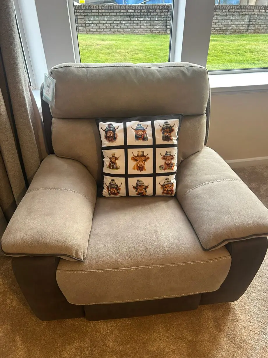 DFS Ryder 3 seater recliner & two recliner chairs, with battery packs- Arizona fabric - Stone pepper colour