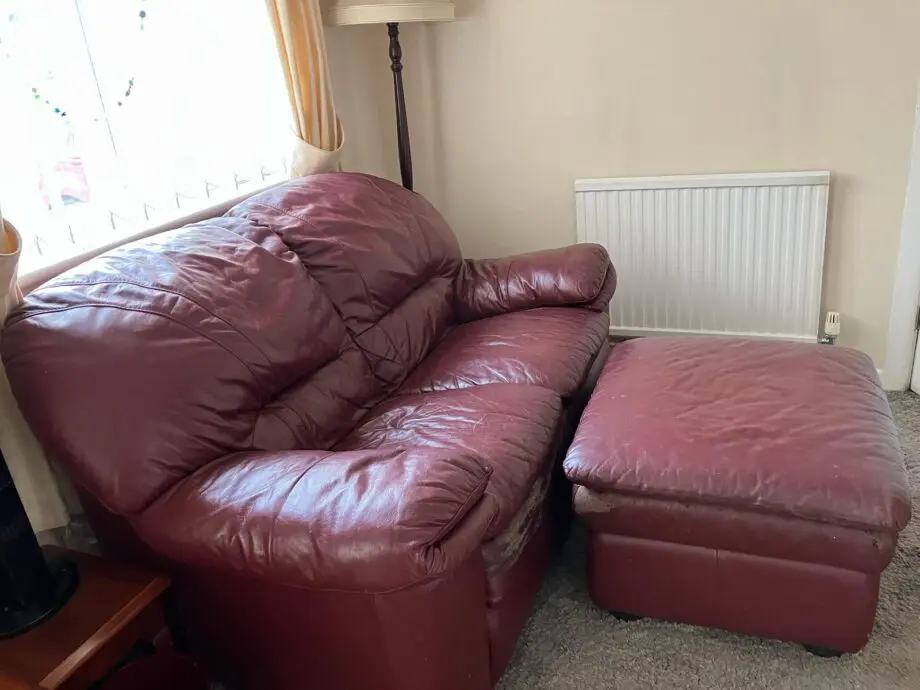2 seater sofa and footstool