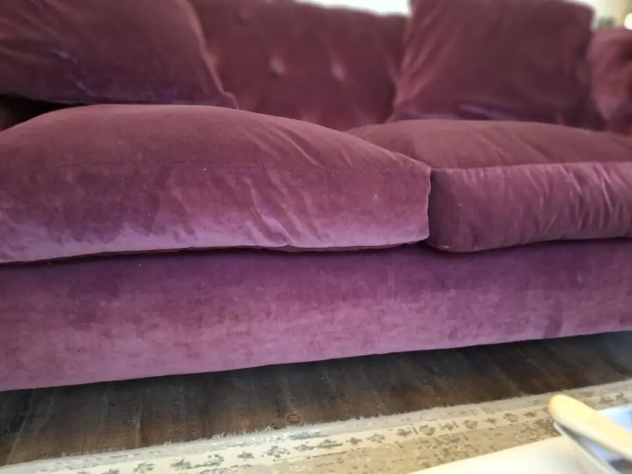 Stunning Made.com Merlot velvet Chesterfield Sofa