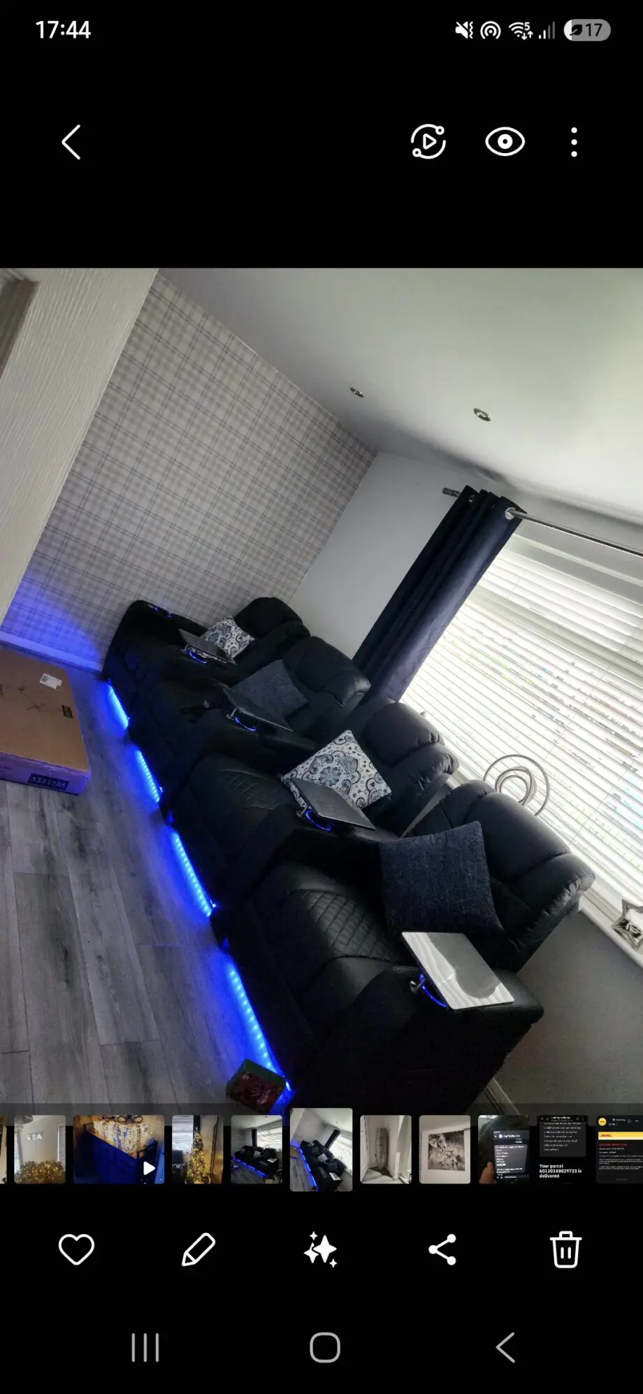 Leather recliner 4 seater sofa