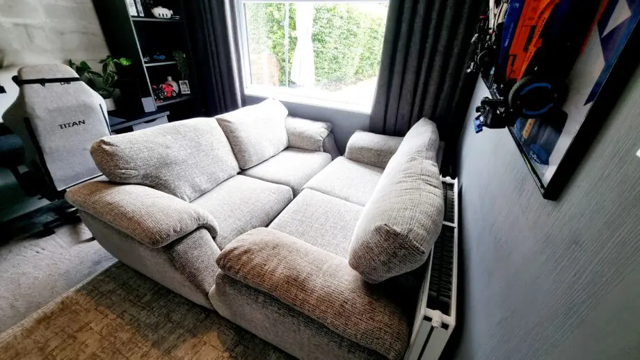 SCS Whisper 2 x 3 Seater with matching puffet/foot stool