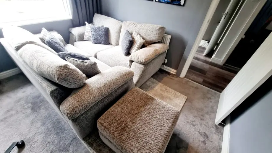 SCS Whisper 2 x 3 Seater with matching puffet/foot stool