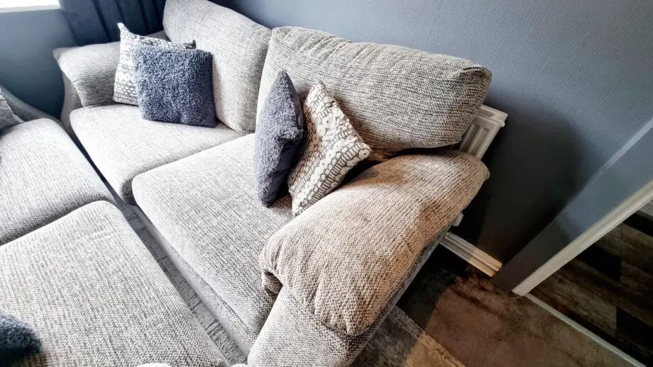 SCS Whisper 2 x 3 Seater with matching puffet/foot stool