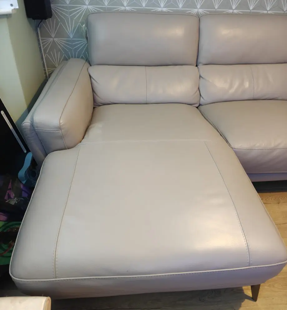 DFS Leather sofa , with chaise , recliner,heated seat and usb charging points