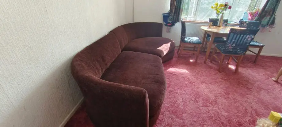 Corner Sofa(5 Seater; with 6 huge size same fabric n color cushions)