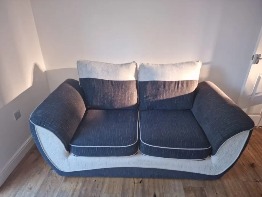 SCS Blue/White 2 & 3 Seater Sofa
