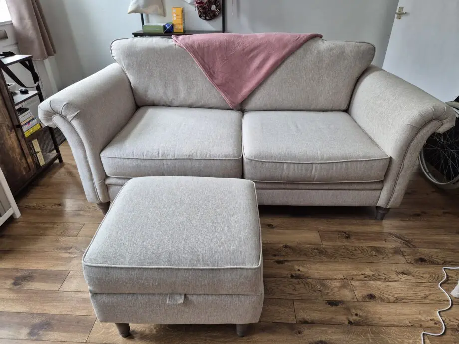Country Living Woodstock 3 Seater Sofa & Storage Footstool - Beige