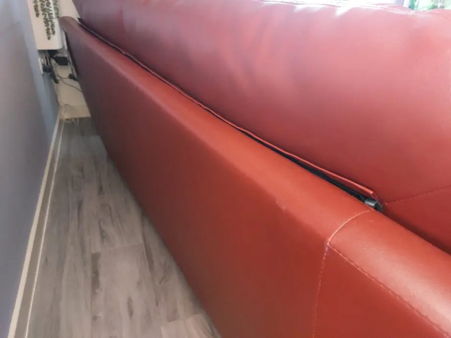 Leather bordeaux 3 seats sofa