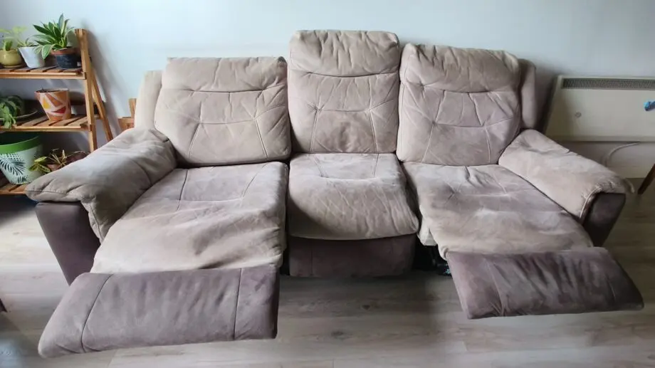 Grey 3 seater recliner sofa