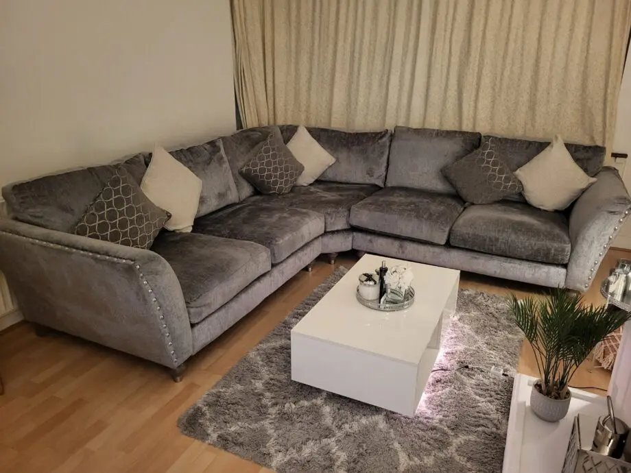 New corner sofa with cushions provided