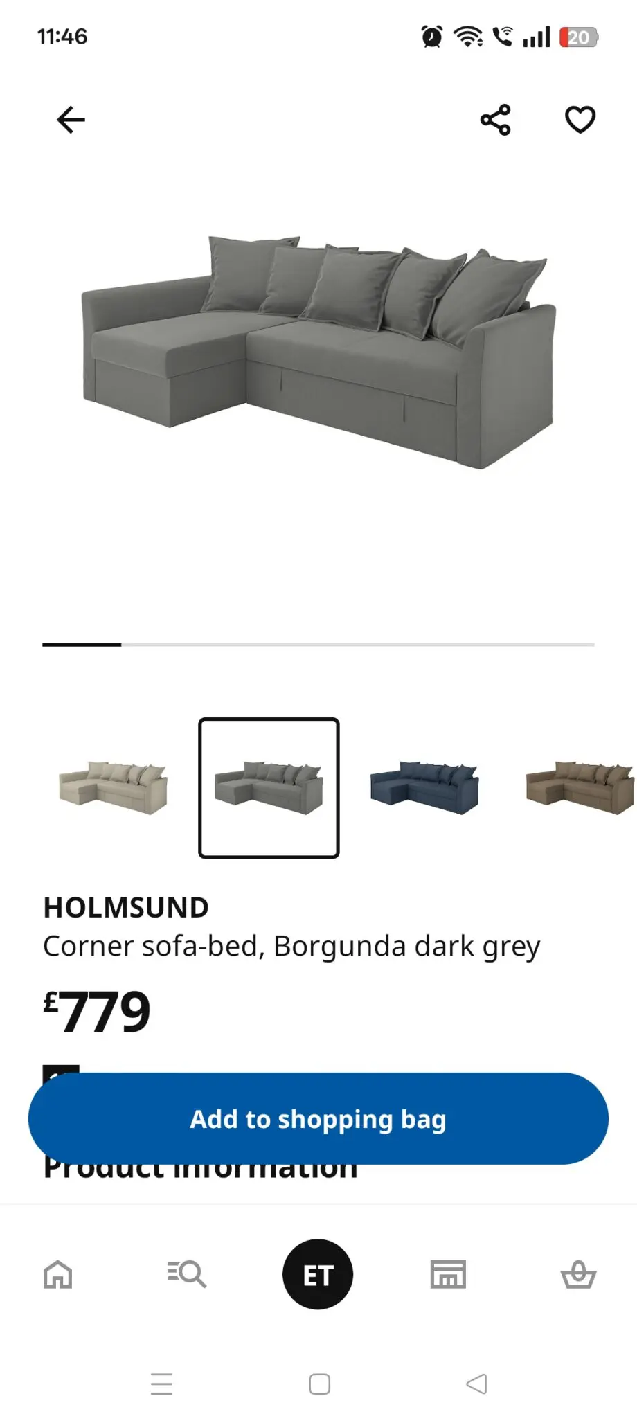Corner sofa bed
