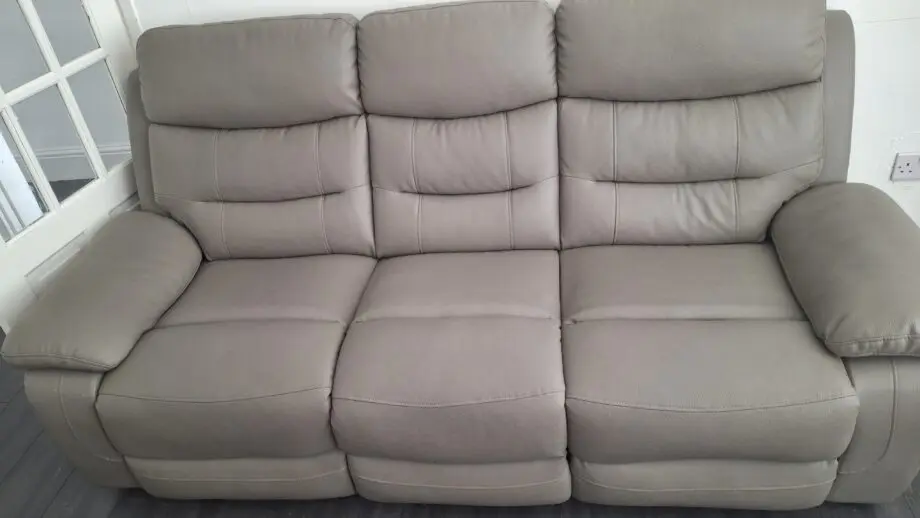 Grey leather recliner sofa