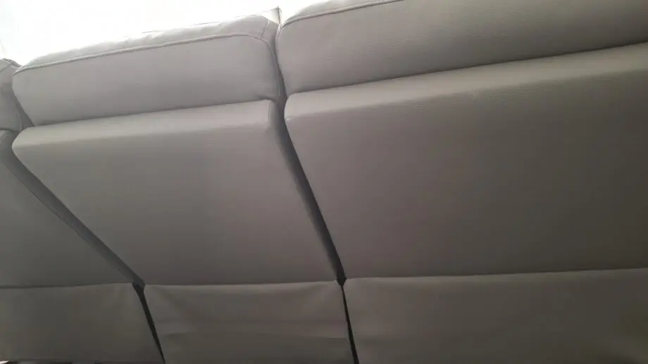 Grey leather recliner sofa