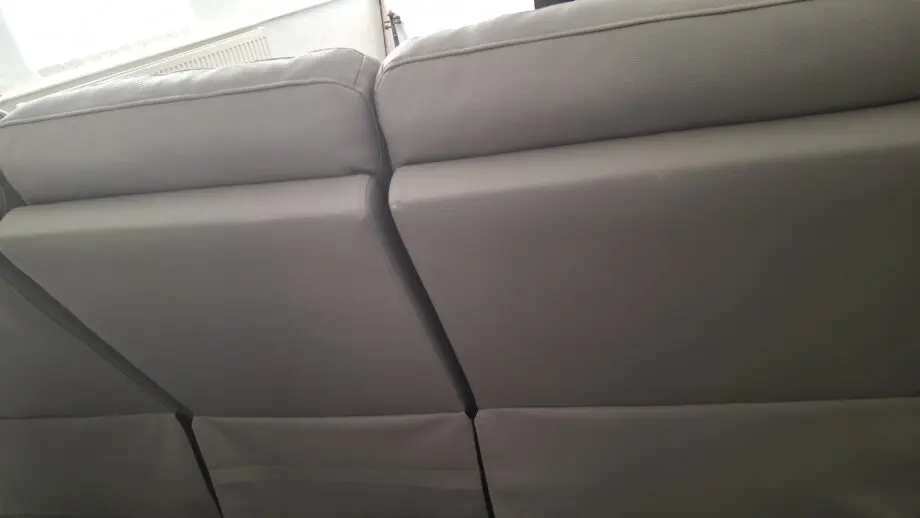 Grey leather recliner sofa
