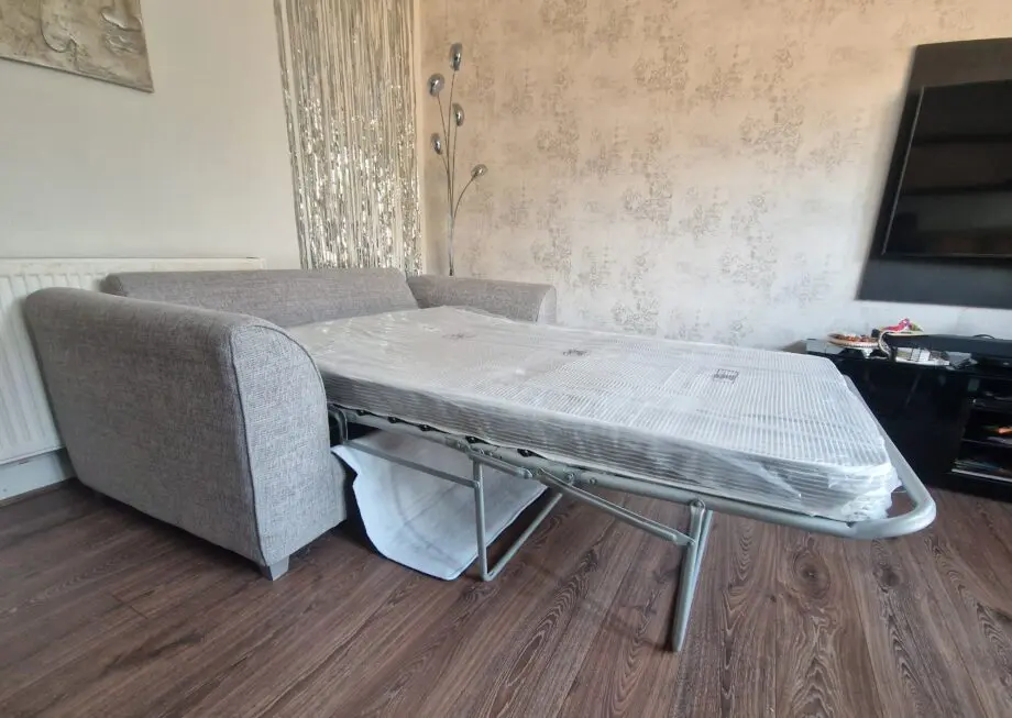 DFS Sofa Bed - Fabric / Soft Grey