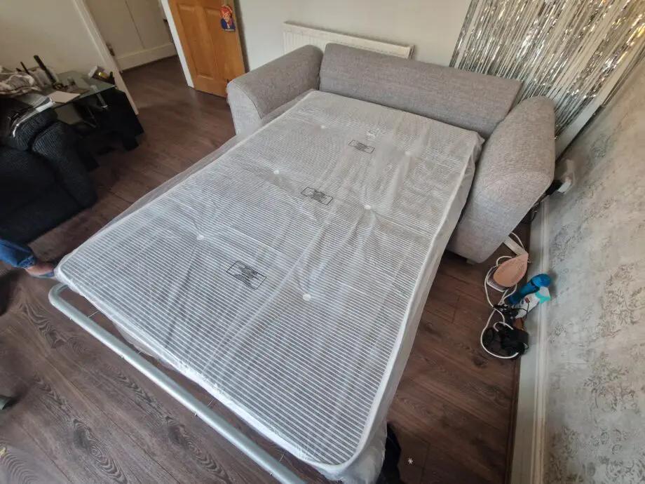 DFS Sofa Bed - Fabric / Soft Grey