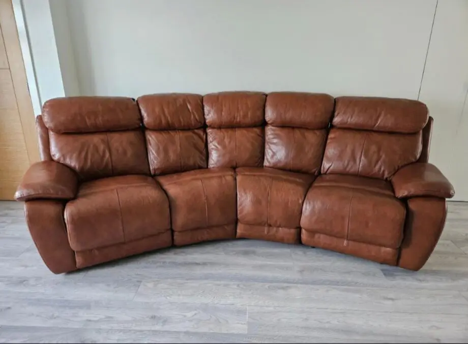DFS Daytona curved leather sofa