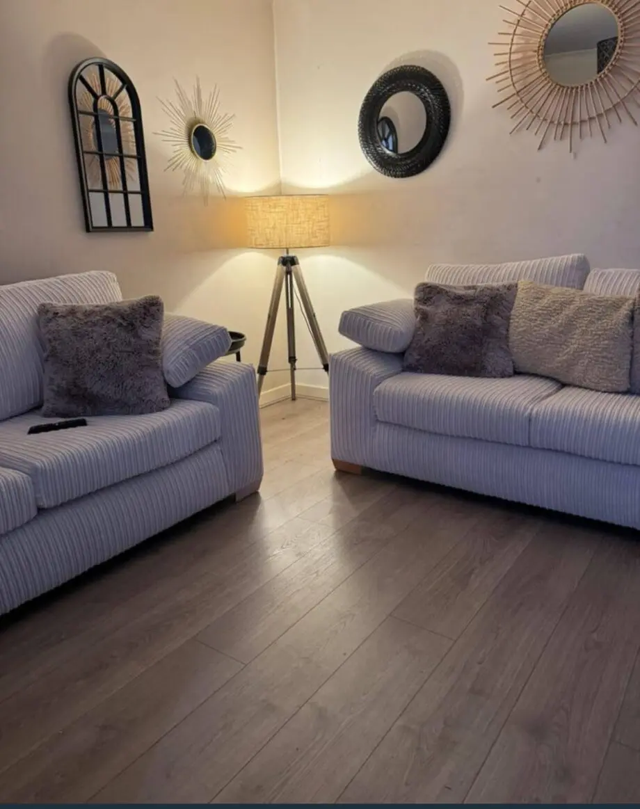 Almafi Cord Highback 3+2 Seater Sofa Pair